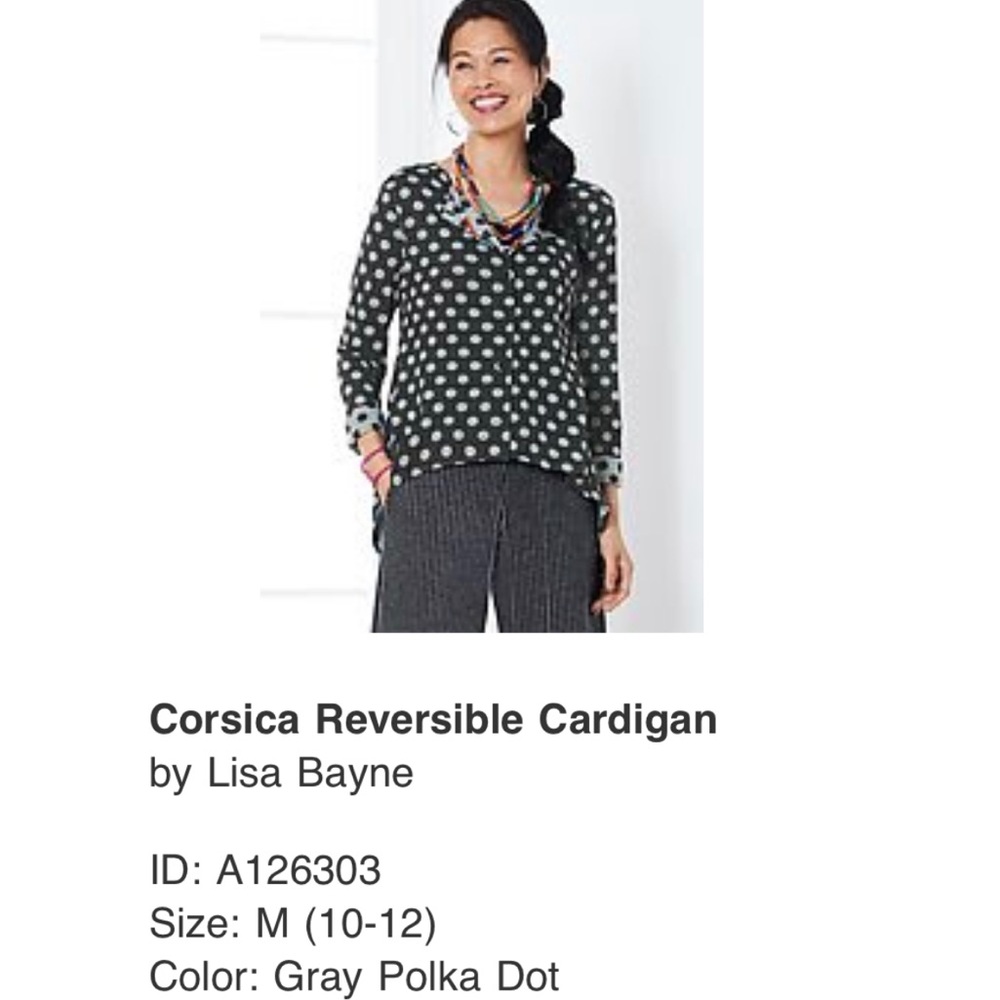 Lisa Bayne reversible cardigan . Very fun and artful. Worn once.